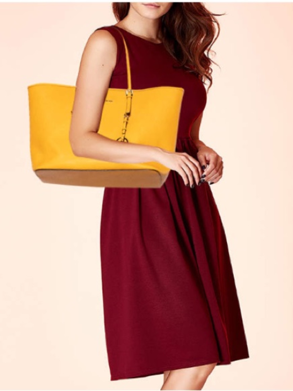 Michael Kors Yellow Leather Tote Bag Purse Shoulder Bag READ